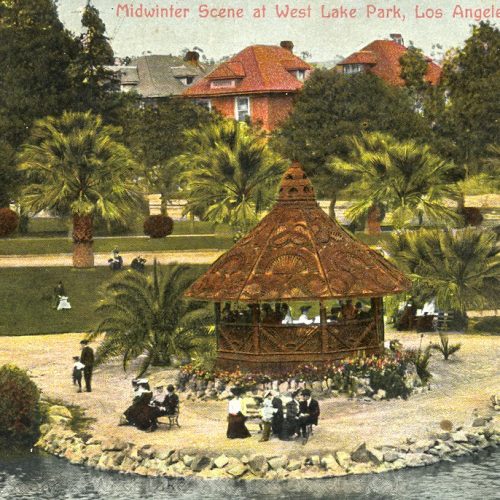 Westlake Park, Los Angeles, California, circa 1908.